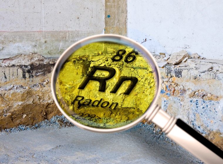 magnifying glass with radon element reading on it reno nv