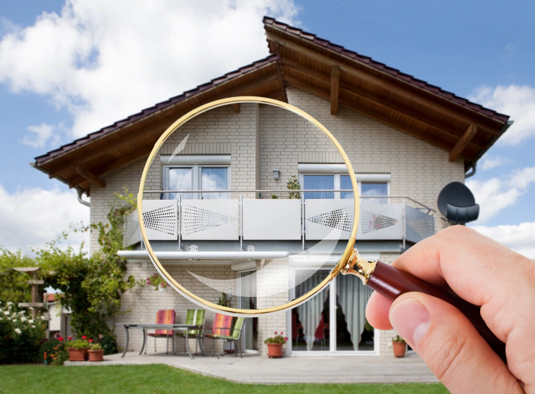 person holding a magnifying glass towards a house reno nv